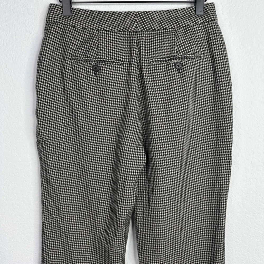 Lauren Ralph Lauren Pants Women's 4P Black Brown Wool Houndstooth Career Preppy‎